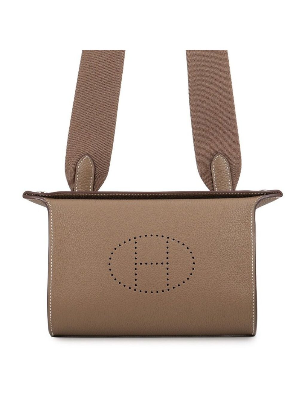 Hermes Shoulder Bag Etoupe Silver Togo
